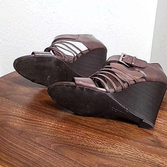 Nine & Co. Wedge Heels, Brown with Dark Heels, Size 10 Shoes - Picture 7 of 9